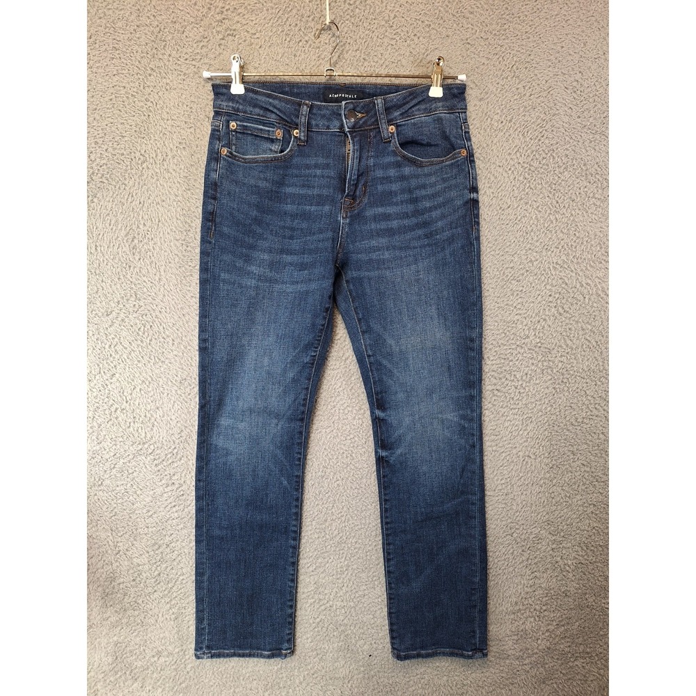 Aéropostale Jeans Women 28/30 (Fits30x30) Blue Denim Stretch Grunge Straight Leg